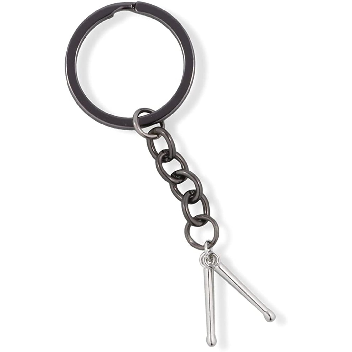 Snare Drum Charm Necklace with Drum Sticks Keychain