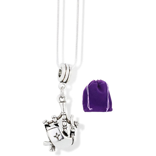 Bag Pipes Scottish Musical Instrument Charm Chain Necklace