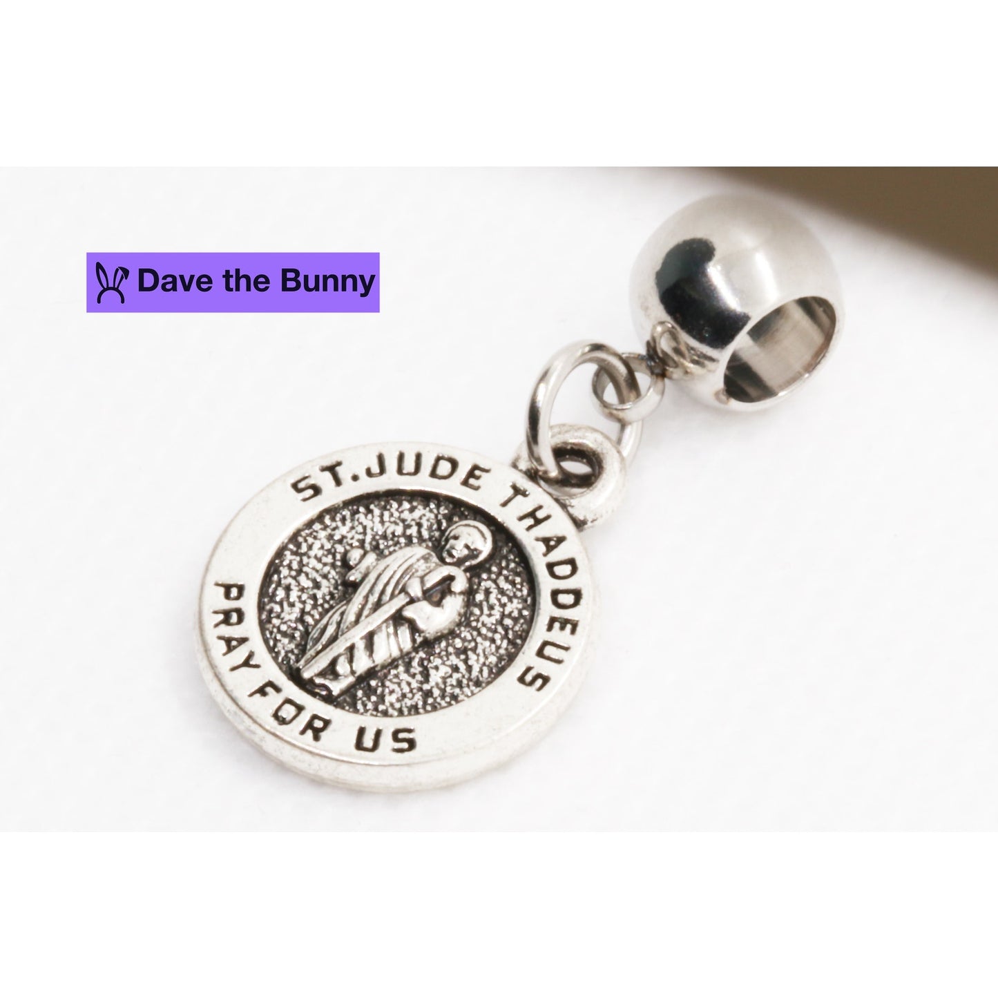 St Jude Medal Stainless Steel Connector with Metal Alloy Charm - Saint Jude Medals Catholic - Patron Saint of Hope Elegant and Durable Religious Jewelry for Devout Faith Expression
