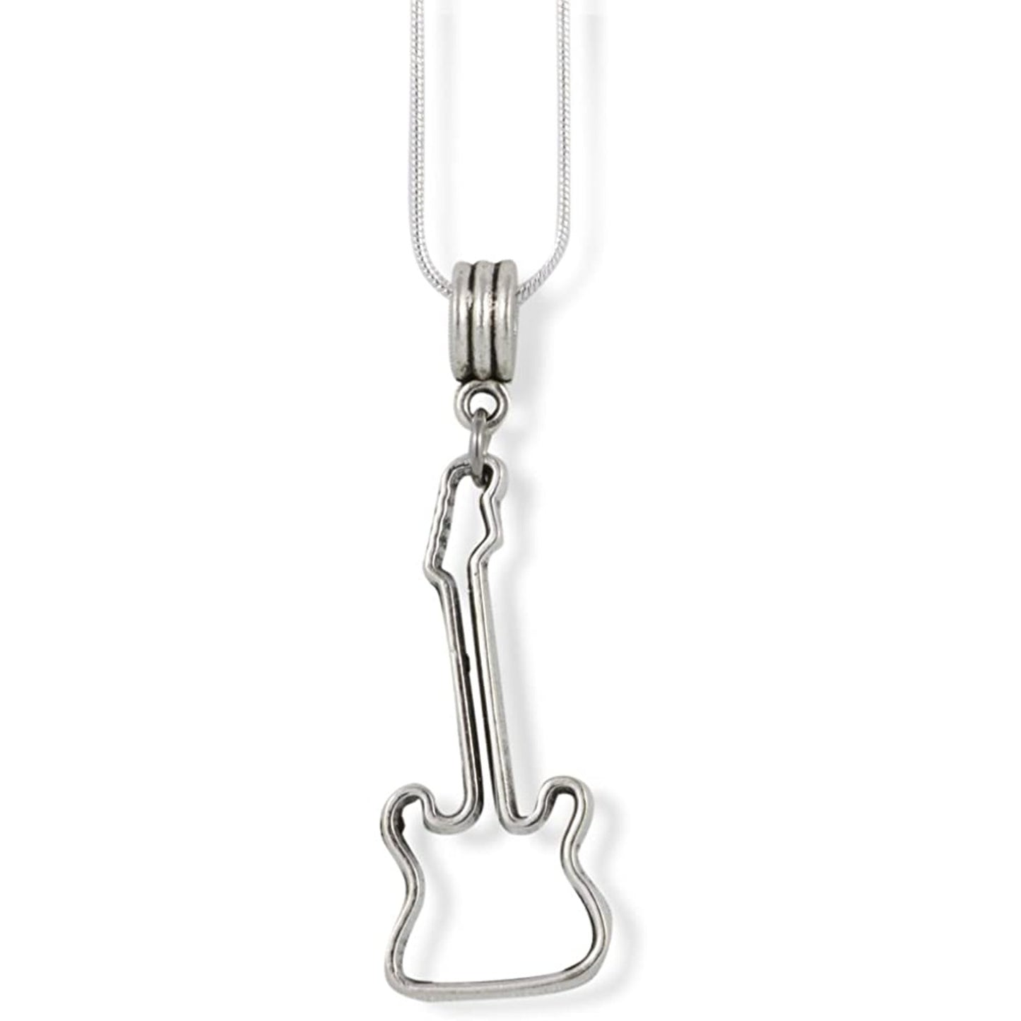 Guitar Outline Music Band Instrument Charm Necklace