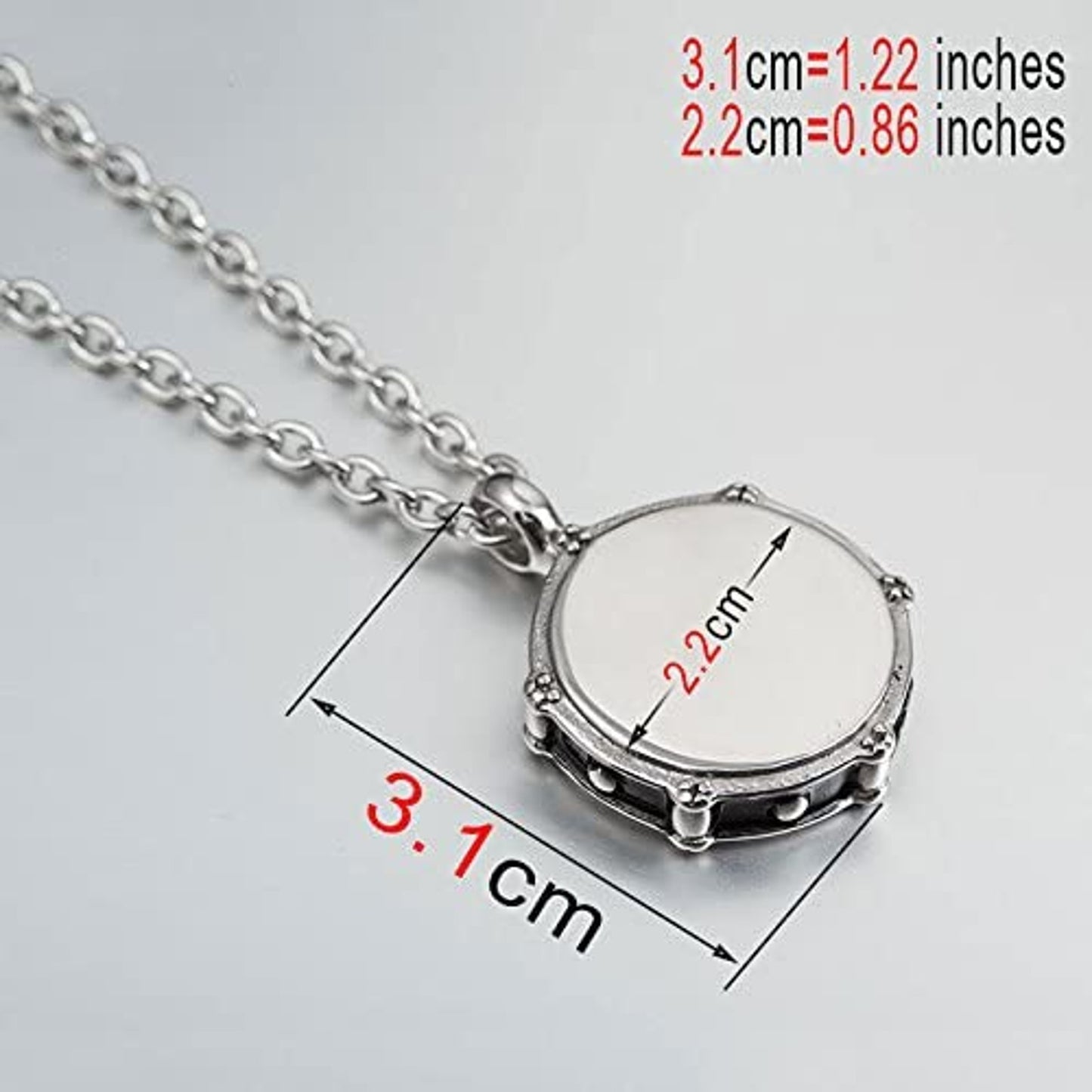 Drummer Necklace - Drum Gift for the Band Drummer Snare Drum