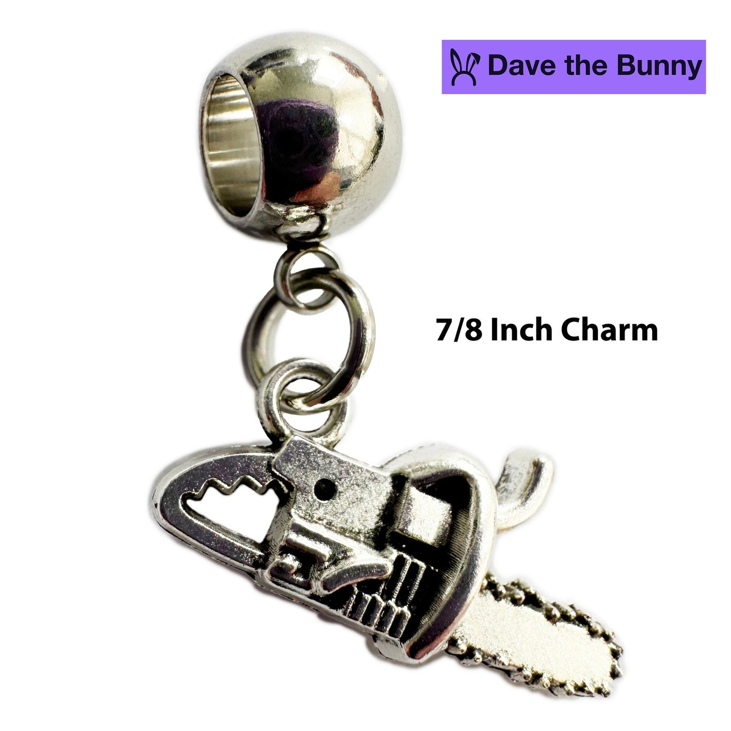 Chainsaw Charm - Chainsaw Saw Construction Tool with Stainless Steel Connector & Metal Alloy Charm, Unique Chainsaw Pendant and Chainsaw Jewelry for Men and Women