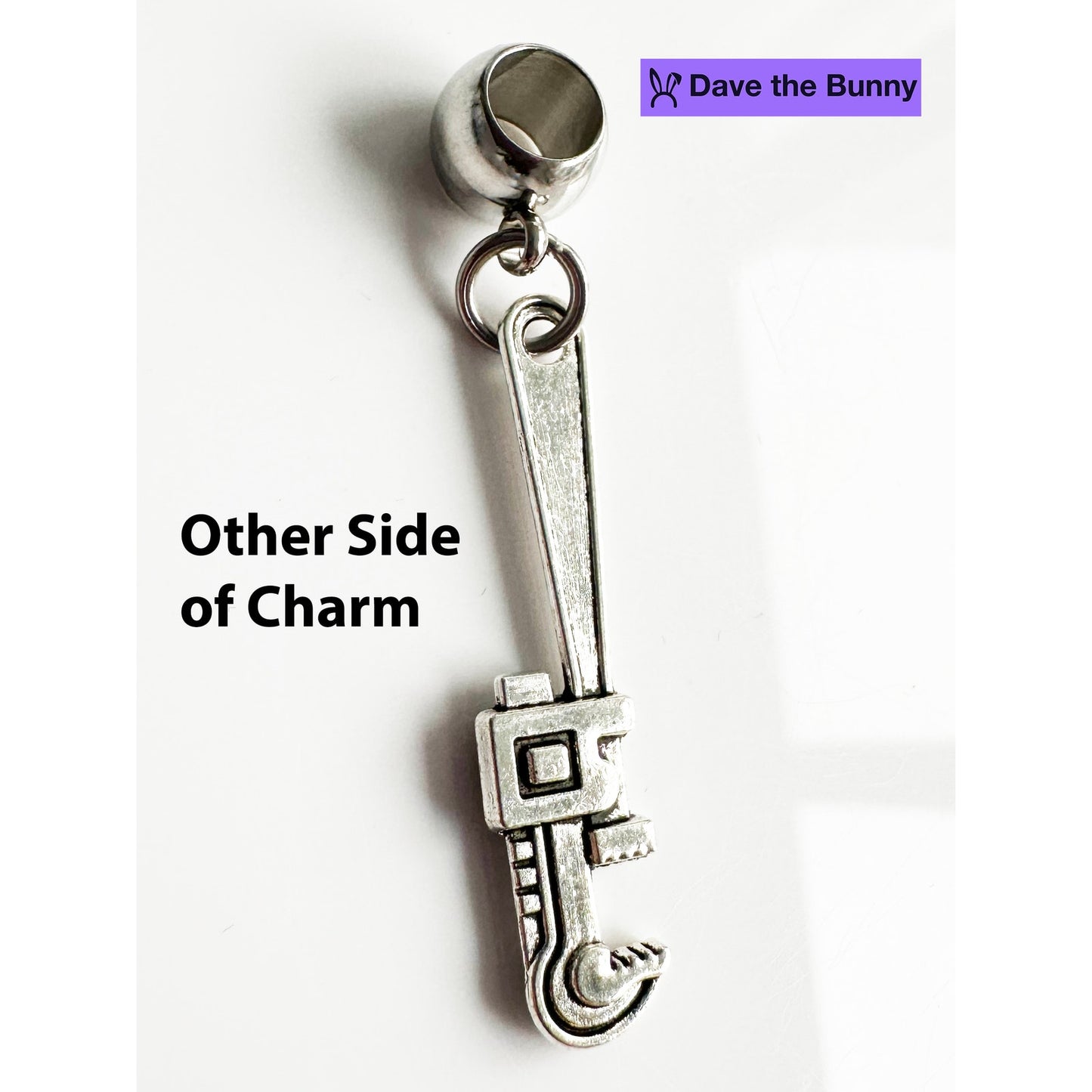 Wrench Pendant - A Pipe Wrench Necklace Plumbing Tools Inspired Stainless Steel Snake Chain with Metal Alloy Charm - Plumber Wrench Shaped Plumber Necklace