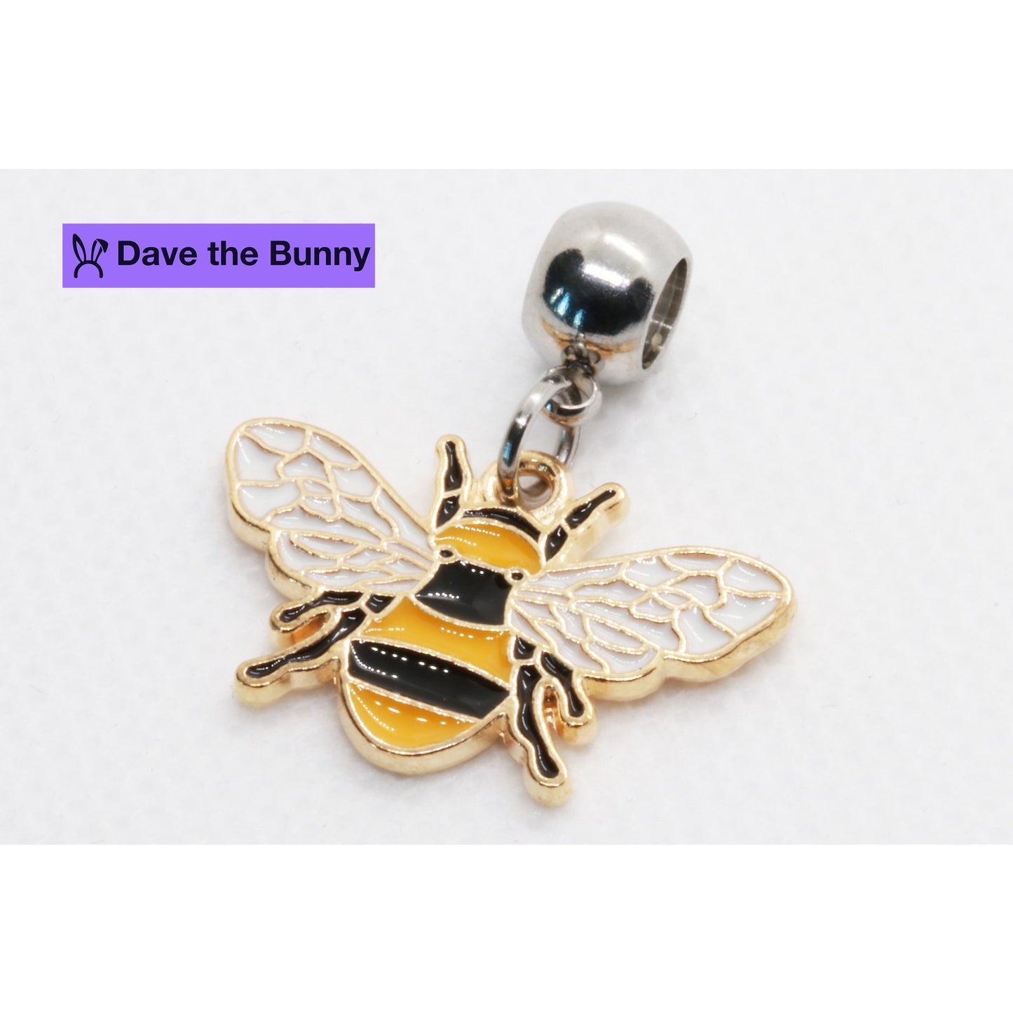Bee Charms - Bee Decor Stainless Steel Connector with Metal Alloy Charm for Elegant Bumblebee Decorations and Bumblebee Decor
