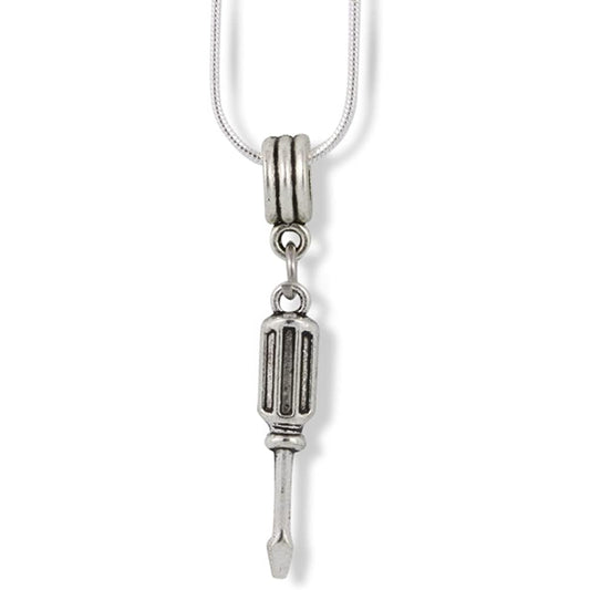 Screwdriver (Screw Driver) Slot Flathead Charm Necklace