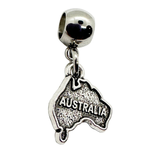 Australia Charm - Australia Map Charm - Stainless Steel Connector with Metal Alloy Charm - Celebrate Australia Day with Aussie Charm - Elegant and Durable Design
