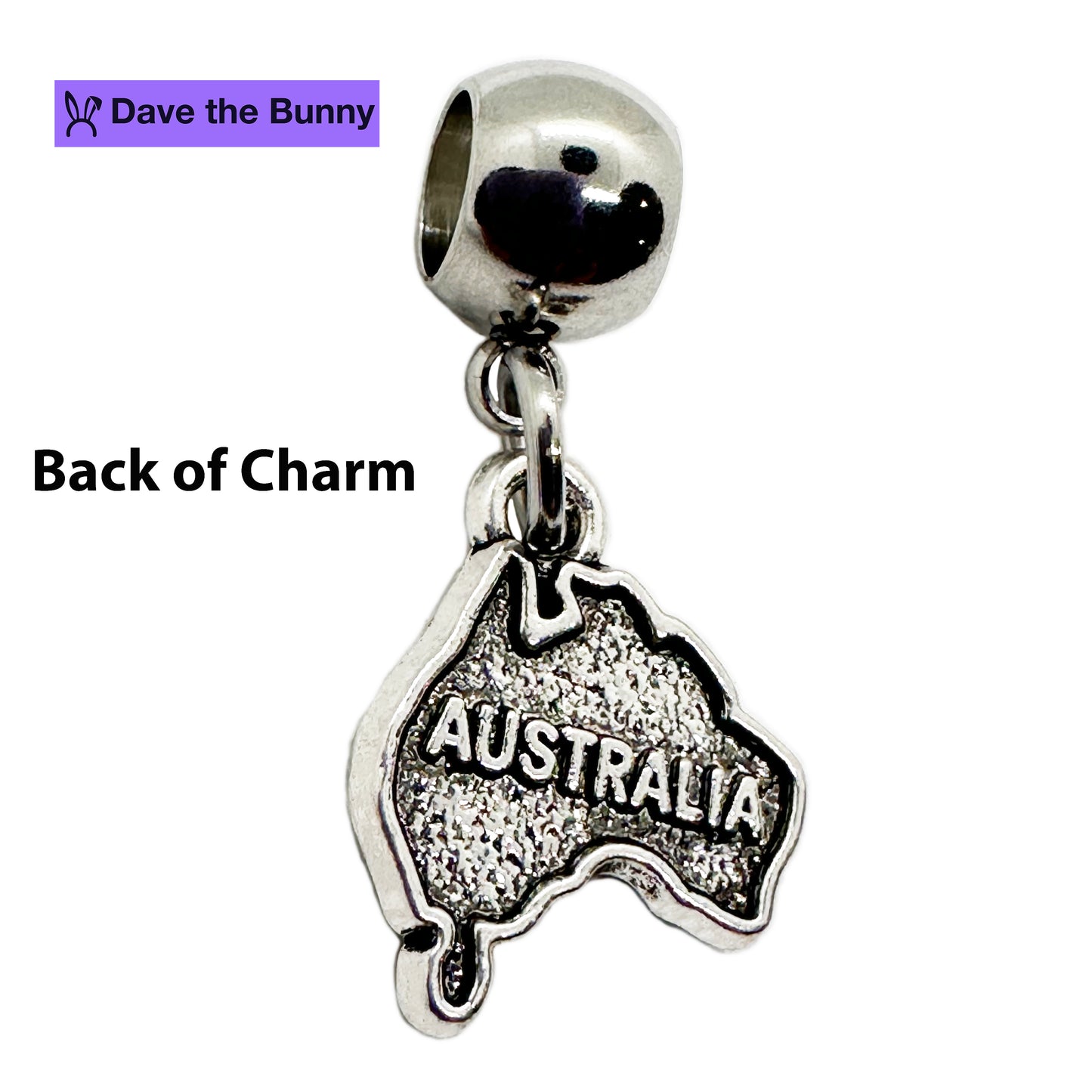 Australia Charm - Australia Map Charm - Stainless Steel Connector with Metal Alloy Charm - Celebrate Australia Day with Aussie Charm - Elegant and Durable Design