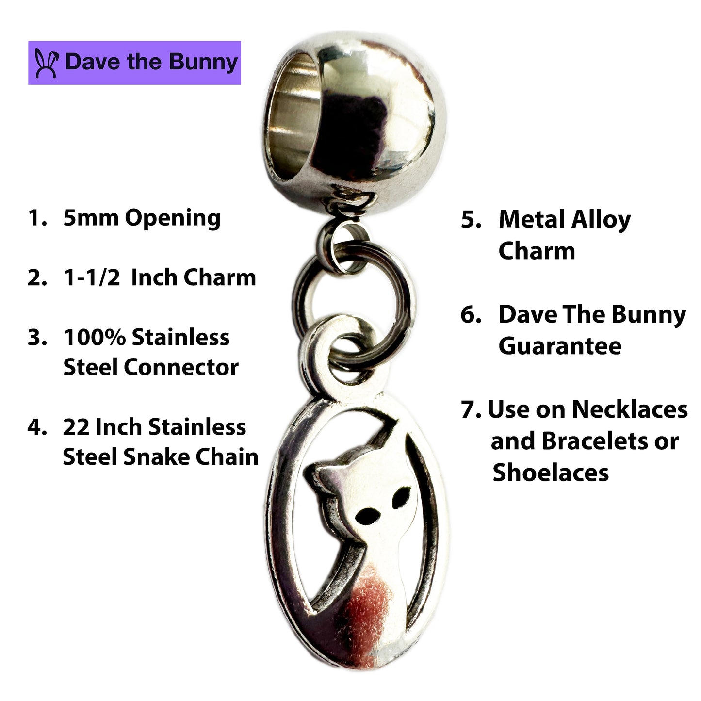 Cat Bracelets for Women - Cat Themed Stuff Stainless Steel Snake Chain with Metal Alloy Charm for Cat Birthday, Ideal Cat Party Decorations, Perfect Gift for Cat Mom