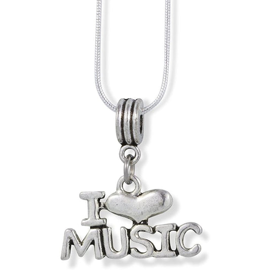 I Love Music Necklace Pendant Jewelry