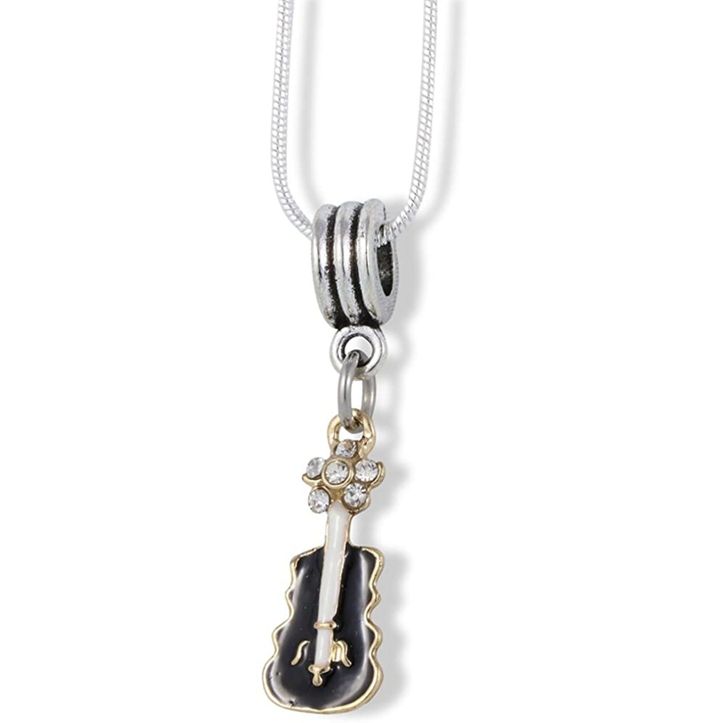 Bass Cello Musical Instrument Charm Snake Chain Necklace