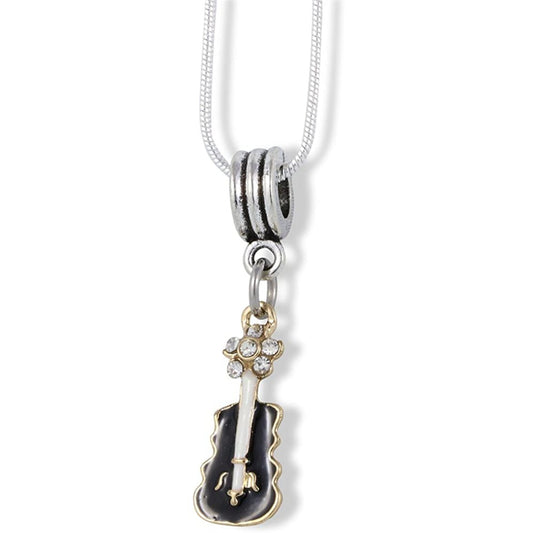 Bass Cello Musical Instrument Charm Snake Chain Necklace