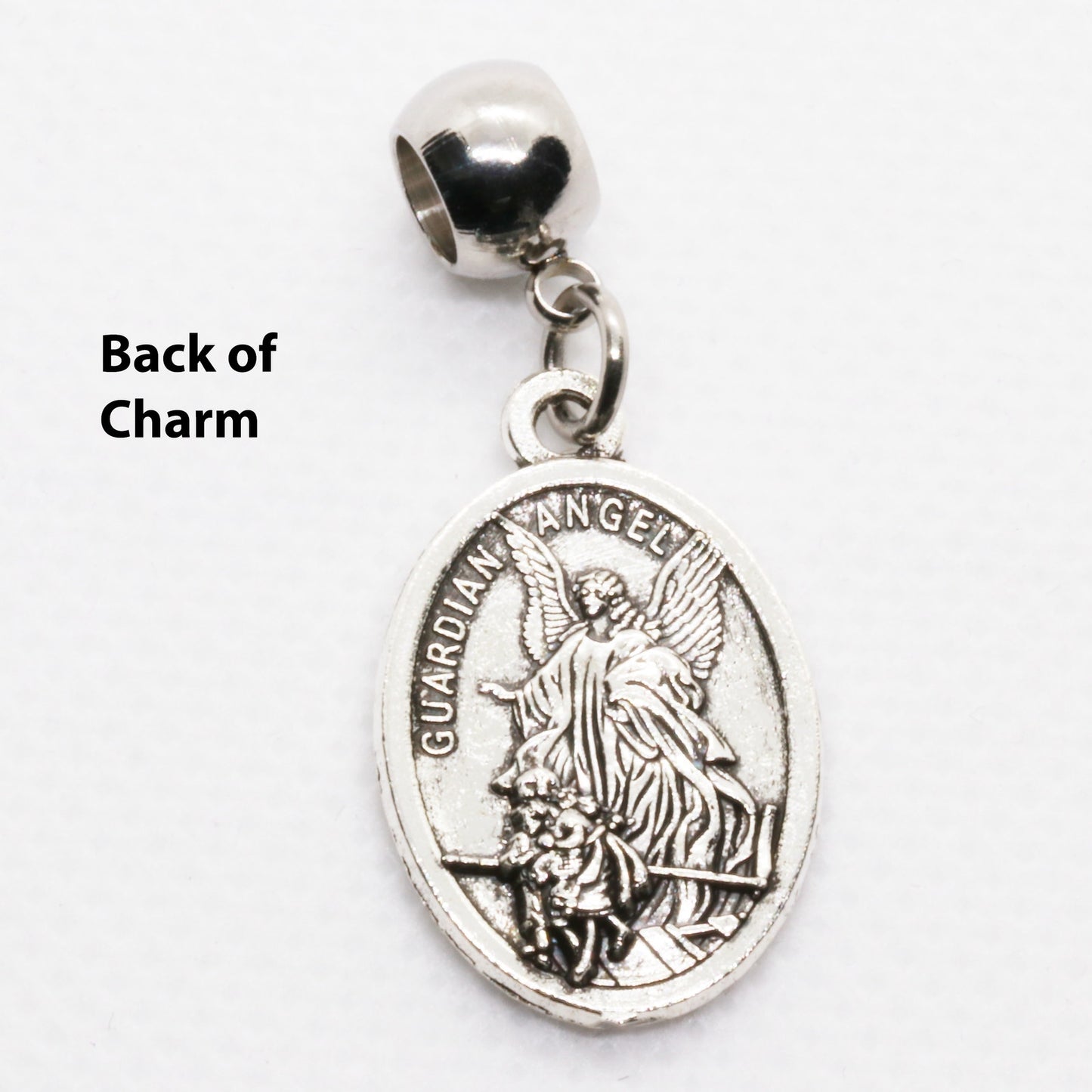 St Michael Charm - Guardian Angel St Michael Pendant for Men with Stainless Steel Connector and Metal Alloy Charm - St Michael the Archangel Necklace, Durable Religious Jewelry for Daily Wear