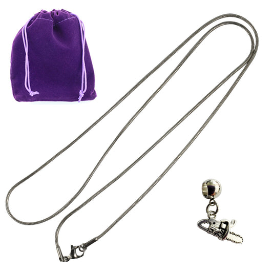 Chainsaw Necklace - Mini Chainsaw with Stainless Steel Snake Chain, Metal Alloy Charm - Versatile and Compact Chain Saw for Small Chainsaw Needs - Tiny Chainsaw Gifts for Men and Women