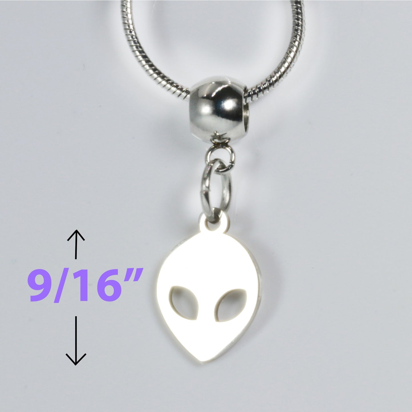 Alien Necklace - This UFO Flying a Big Ufo for a Flying Alien UFO Necklace makes a great Silver UFO Pendant Necklace as Alien Jewlery or Alien Jewelry and for out space fans 100% Stainless Steel - HL