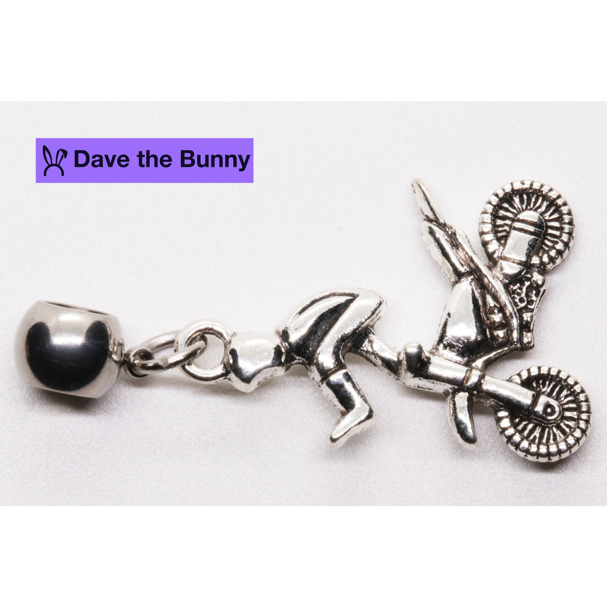 Motocross Charm with Stainless Steel Connector
