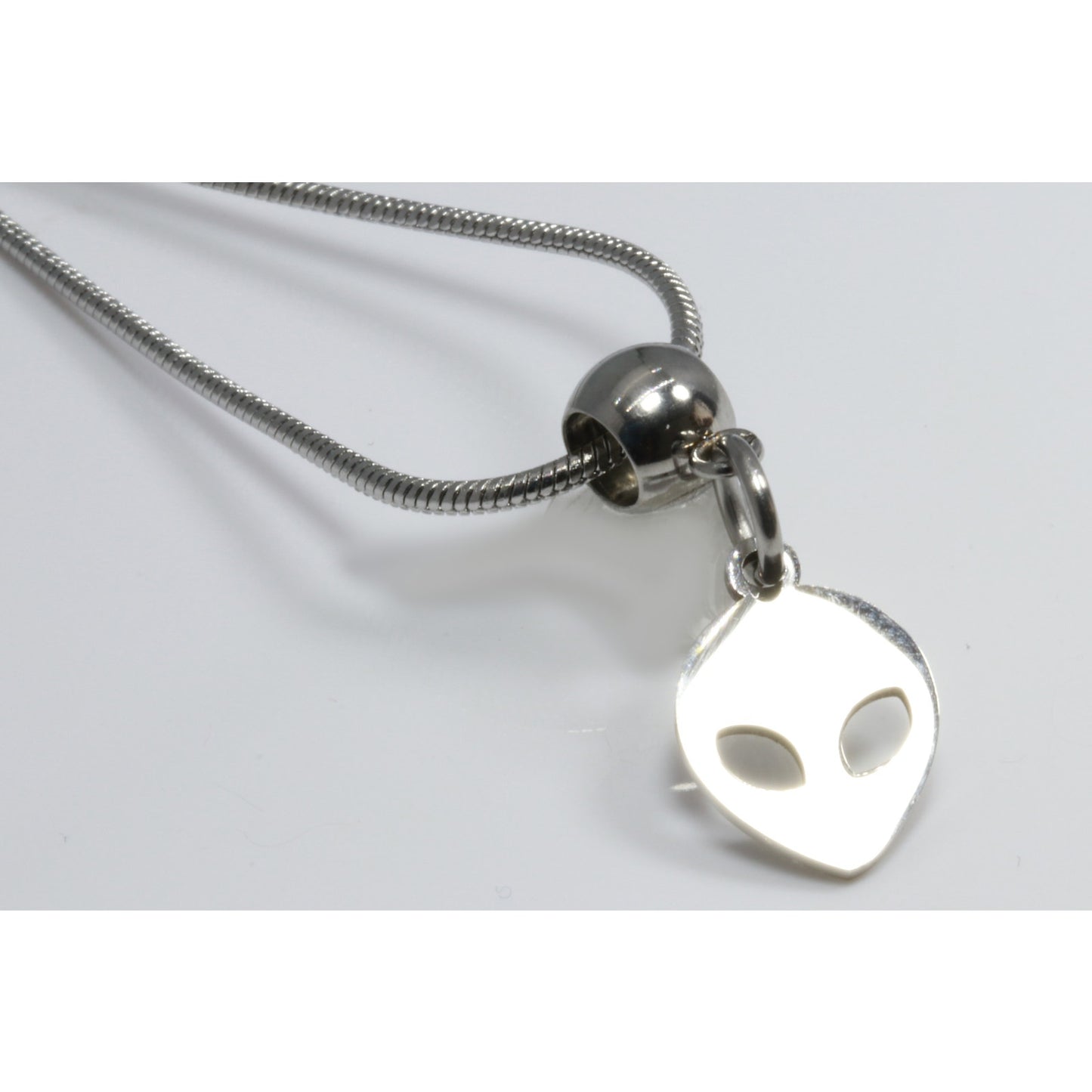Alien Necklace - This UFO Flying a Big Ufo for a Flying Alien UFO Necklace makes a great Silver UFO Pendant Necklace as Alien Jewlery or Alien Jewelry and for out space fans 100% Stainless Steel - HL