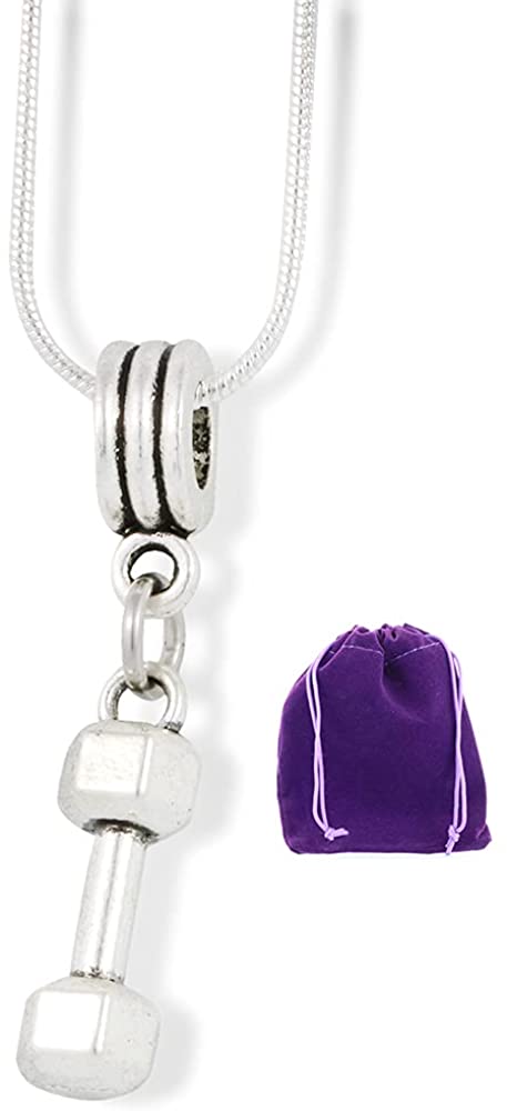 Dumbbell Necklace Pendant Jewelry Jewlry Barbell Fitness Charm Accessories Stuff Gift for Kids Men Women Boys Girls Decor Strength Weight Lifting Bodybuilding Gym Wear Dumbbell Gifts Hexangonal