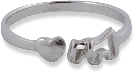 Emerald Park Jewelry Dog Heart Silver Plated Wedding Engagement Ring