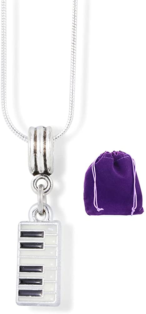 EPJ Keyboard Black and White Charm Snake Chain Necklace