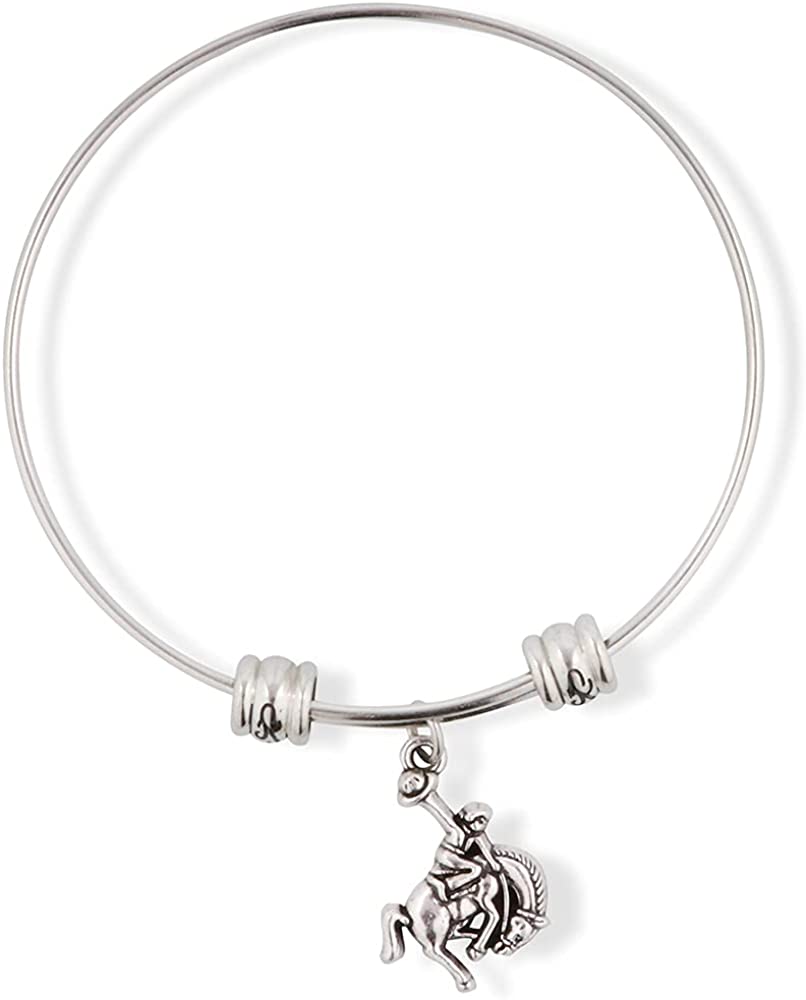 Bucking Bronco Rodeo Cowboy Fancy Charm Bangle