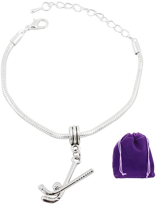 Field Hockey Bracelet | Snake Chain Charm Bracelet Gift for Women