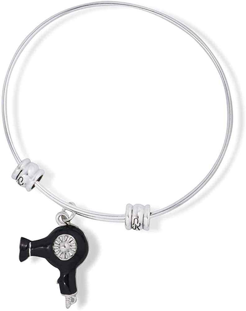 Blow Dryer Hair Stylist Fancy Charm Bangle