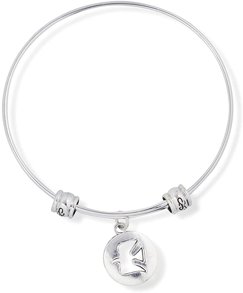 Dove Peace Symbol Fancy Charm Bangle