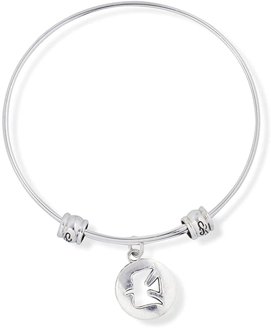 Dove Peace Symbol Fancy Charm Bangle