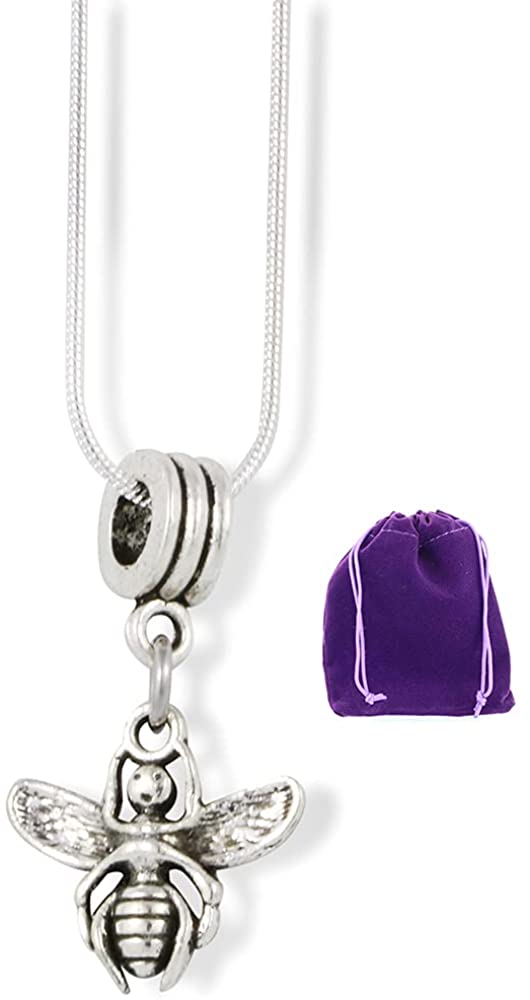 Small Fly Insect Bug Charm Snake Chain Necklace