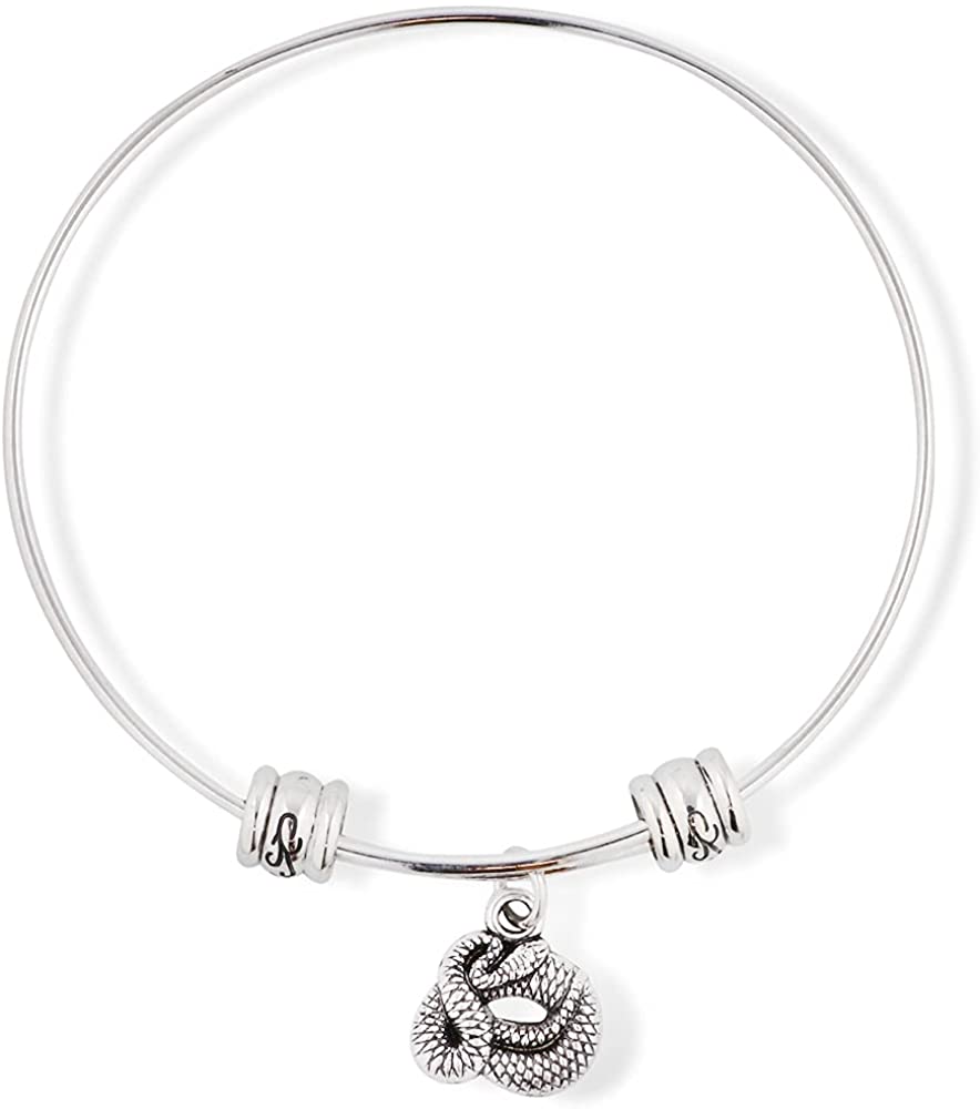 Snake Coiled Fancy Charm Bangle