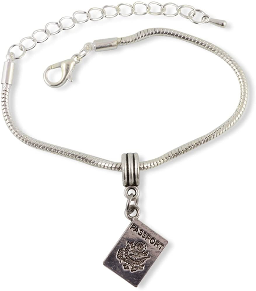 Passport Snake Chain Charm Bracelet