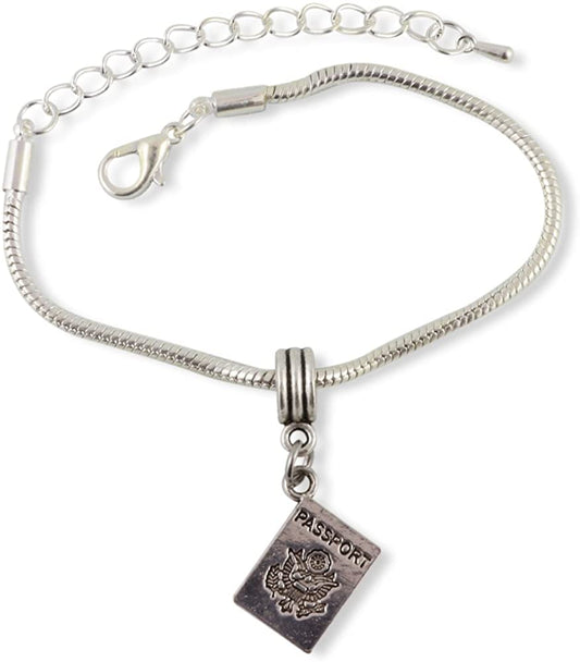 Passport Snake Chain Charm Bracelet