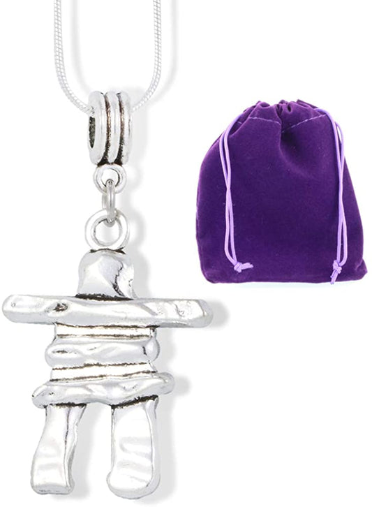 Alaskan Jewelry | Inukshuk Necklace and Adventure Necklace or Native American Pendants Stone Jewelry for Women with Historical Meaning Jewelry with an Inuksuk Rock Formation Statue