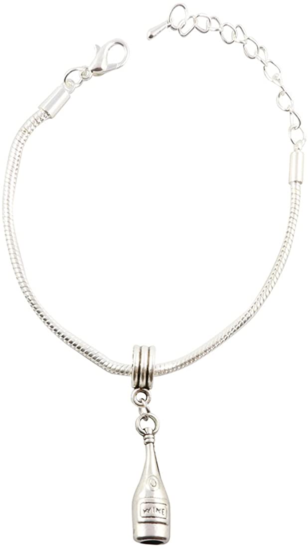 Emerald Park Jewelry Wine Bottle Snake Chain Charm Bracelet
