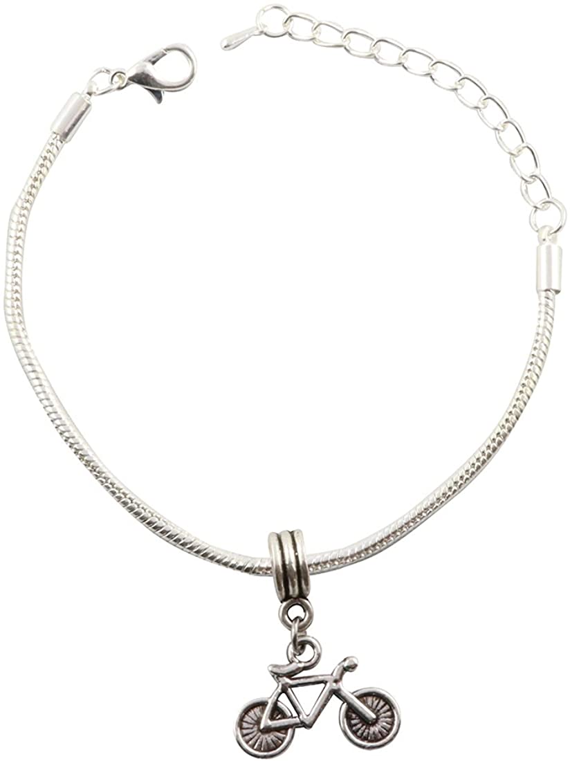 Bicycle Snake Chain Charm Bracelet