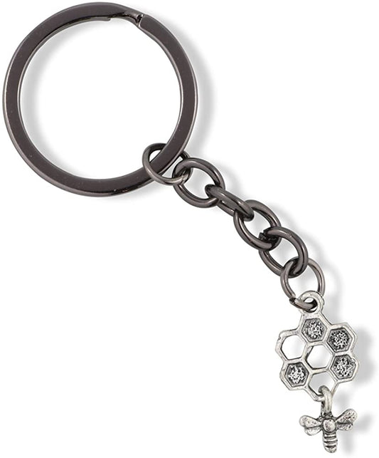 Bee Jewelry Bee Keychain Gifts for Women Men Girls Boys Kids Honeycomb Jewellery Accessories Decor Bumblebee Honey