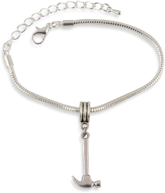 Hammer Bracelet | Gifts for A Proud Builder Carpenter Mom Jewelry Carpenter Gifts for Men Jewlry Working Tools Charm Mom Accessories Stuff Gift for Men Women Decor