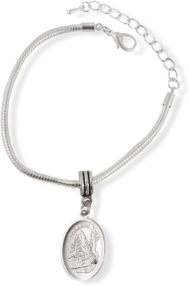 Saint Michael Bracelet | Women Men Archangel Medal with Protection Gift for Men and Women Silver Plated Bracelet Adjustable Religious Jewelry