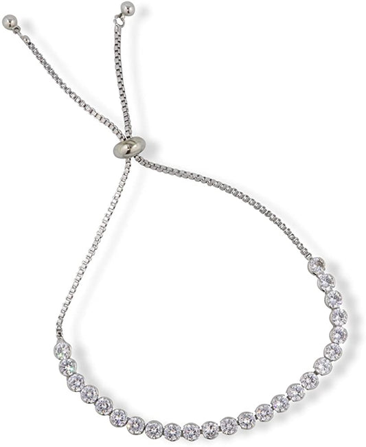 Tennis Bracelet Adjustable White