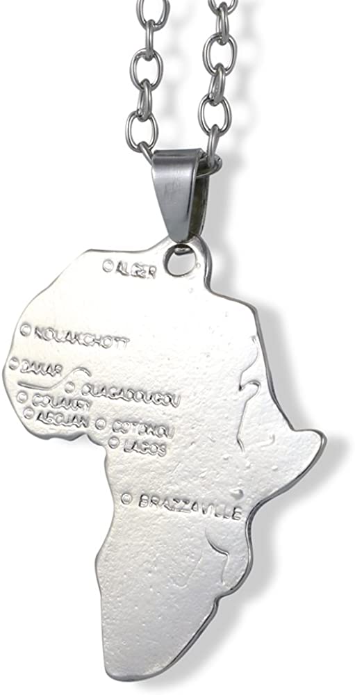 Emerald Park Jewelry Africa Continent Charm Chain Necklace
