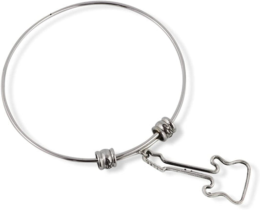 Guitar Outline Fancy Charm Bangle