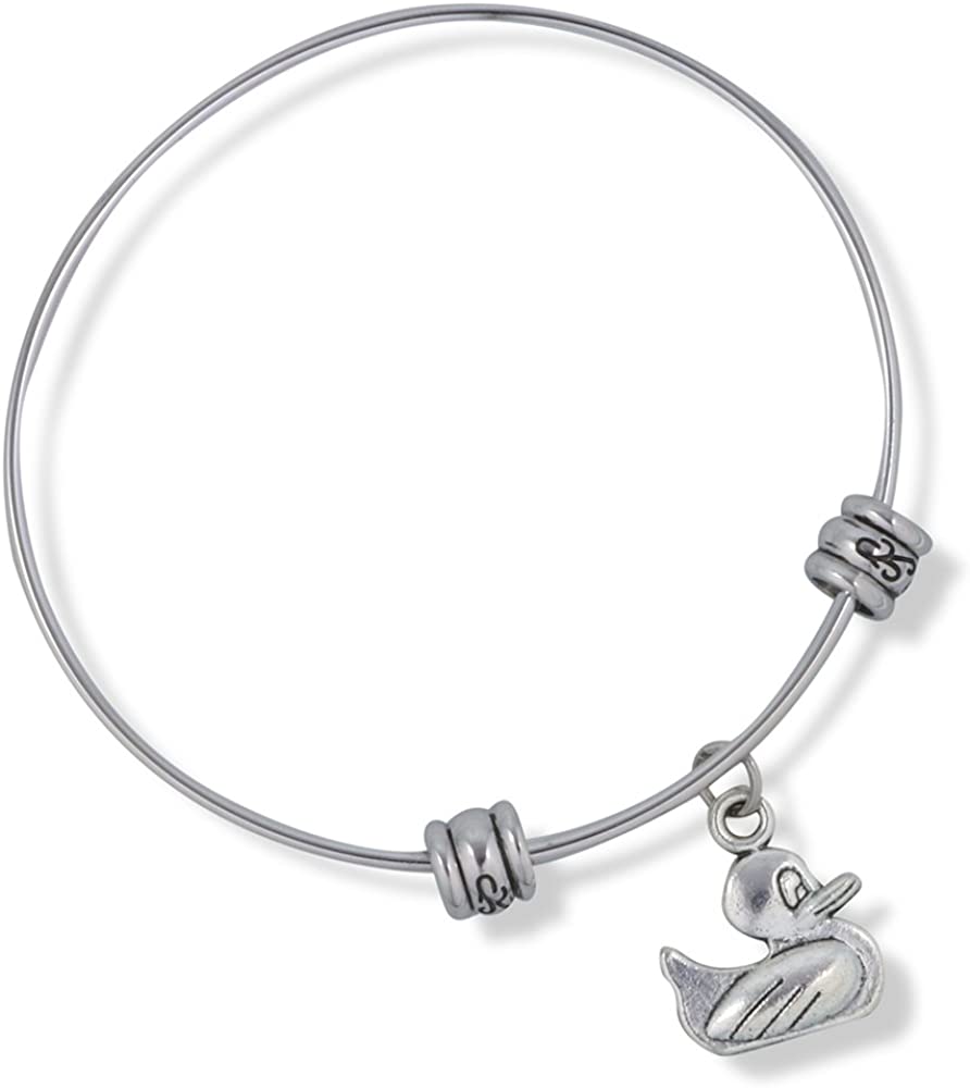 Emerald Park Jewelry Rubber Ducky Toy Duck for Bathtub Fancy Charm Bangle