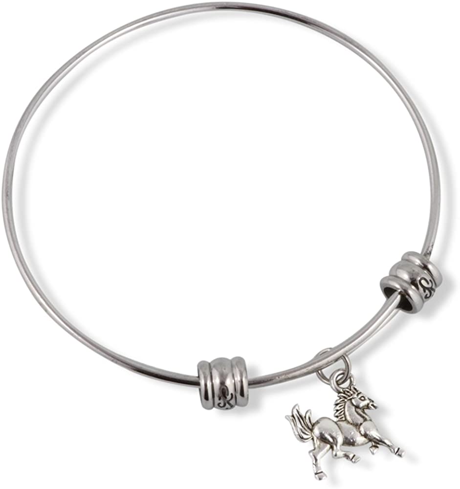 Emerald Park Jewelry Small Running Galloping Horse Fancy Bangle