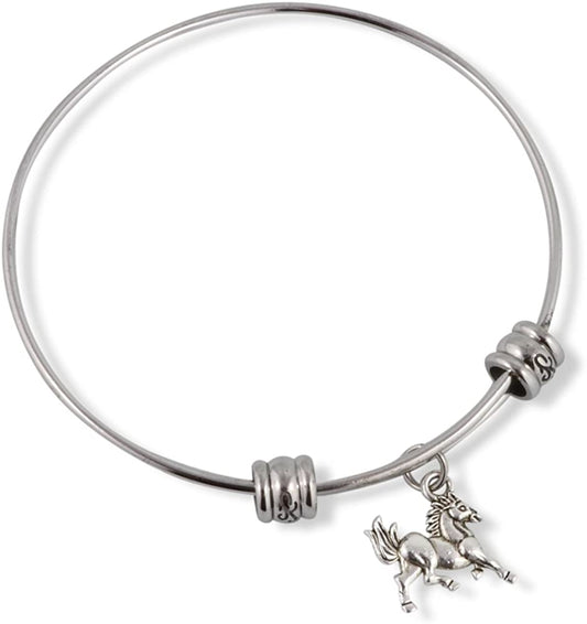 Emerald Park Jewelry Small Running Galloping Horse Fancy Bangle