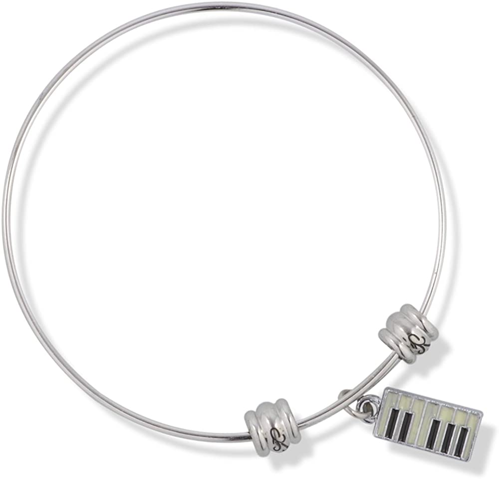 Keyboard Black and White Fancy Charm Bangle