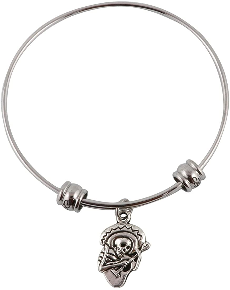 Emerald Park Jewelry Skeleton in Sombrero Playing Guitar Fancy Bangle