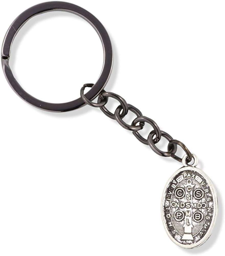 EPJ Catholic Gifts Saint St Benedict Medal San Benito Religious Jewelry Keychain for Women Charm Gifts Catholic Keychain for Women Men Boys and Girls
