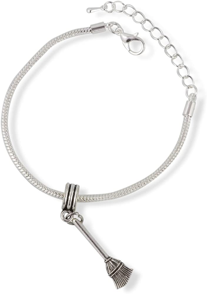 Emerald Park Jewelry Sweeping Broom Snake Chain Charm Bracelet