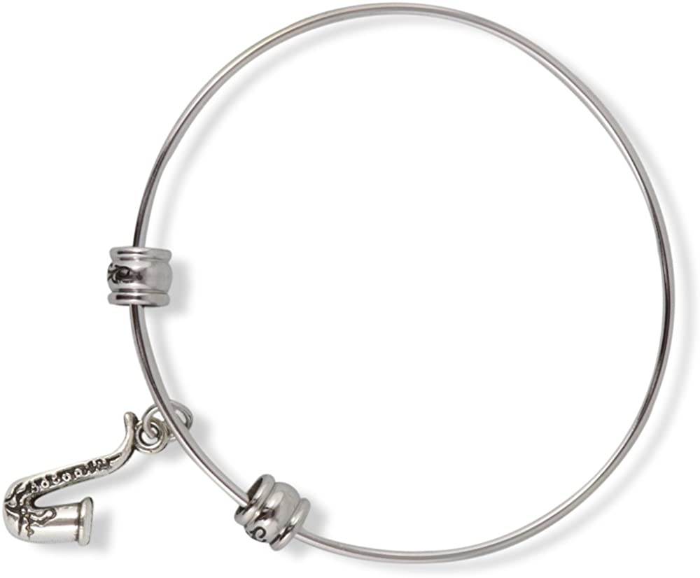 Saxophone Bracelet Bangle Jewelry Instrument Charm Gifts for Women MenJazz Marching Band and Music Teachers