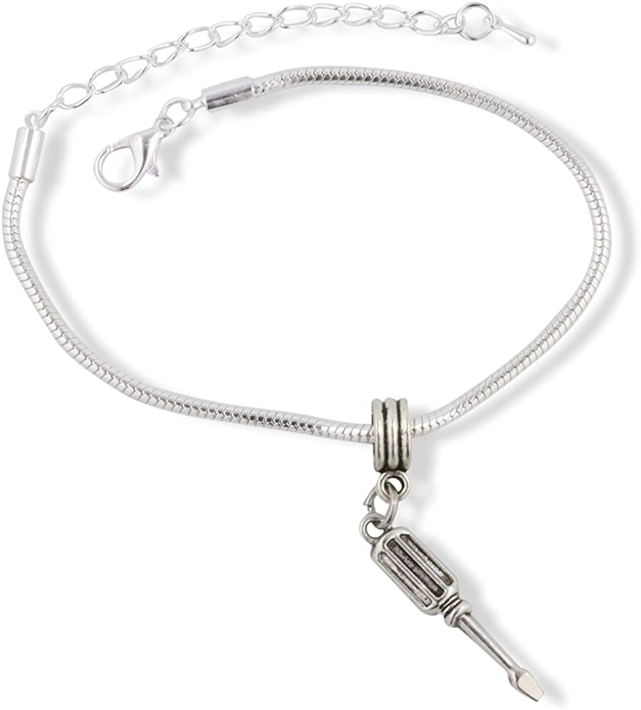 Screwdriver Tool Snake Chain Charm Bracelet